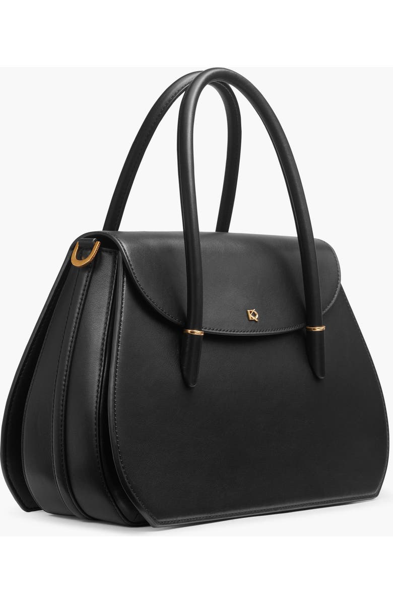 Donna Karan New York Bellerose Flap Satchel, Alternate, color, Black/Gold