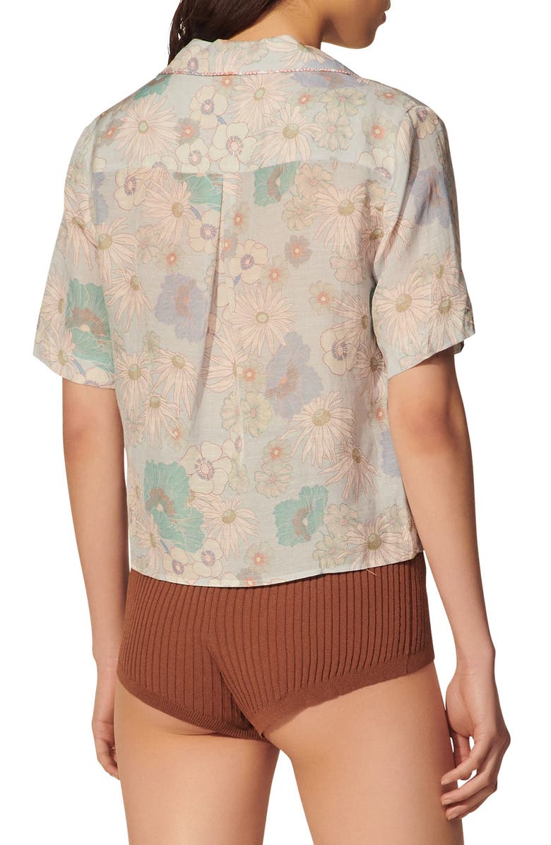 SANDRO Mirabelle Tie Neck Top, Alternate, color, Bleu