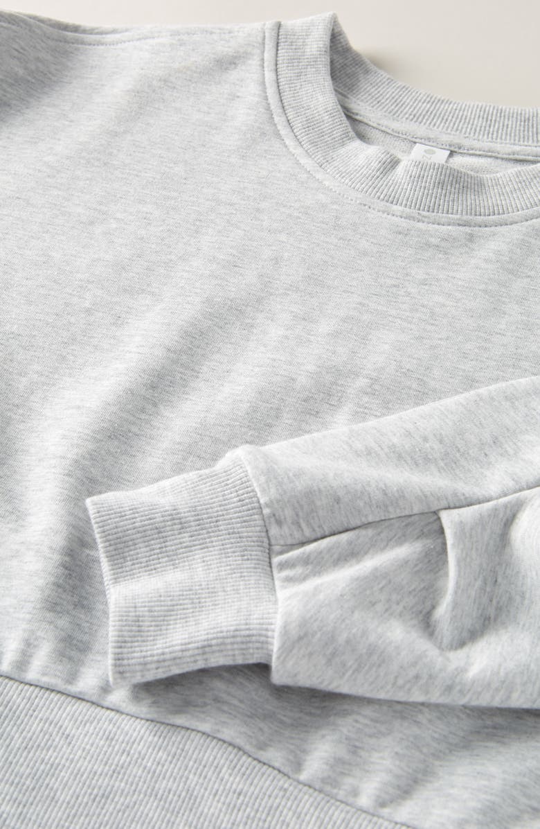 Zella Girl Kids' Pleated Sleeve Sweatshirt, Alternate, color, 