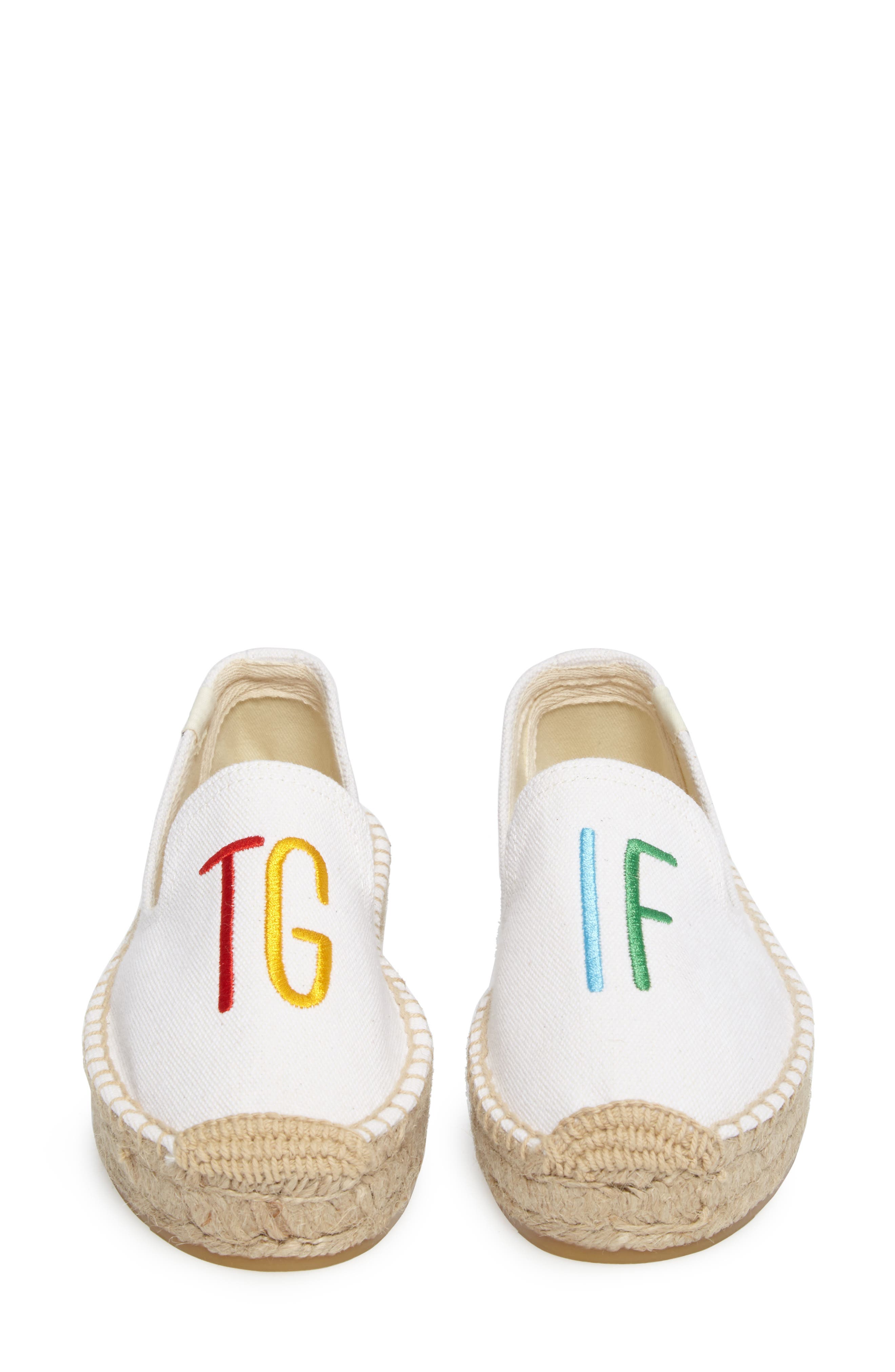 Soludos x ASHKAHN TGIF Embroidered Platform Espadrille, Alternate, color, 
