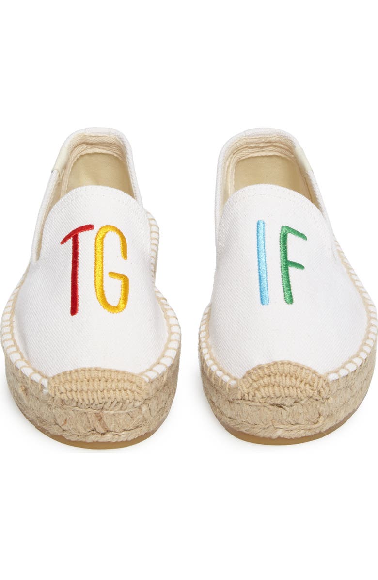Soludos x ASHKAHN TGIF Embroidered Platform Espadrille, Alternate, color,