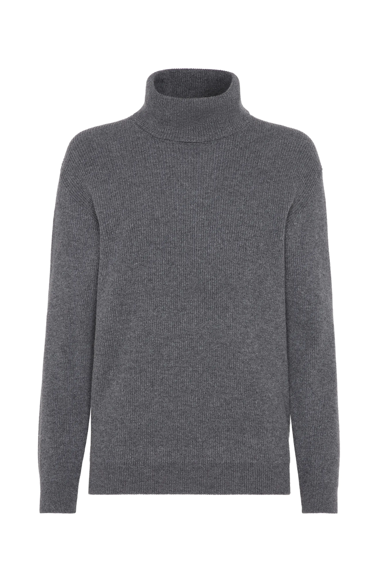Brunello Cucinelli English Rib knit sweater, Main, color, Lead