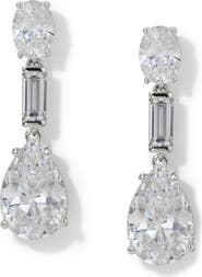 Nadri Delphine Cubic Zirconia Triple Drop Earrings