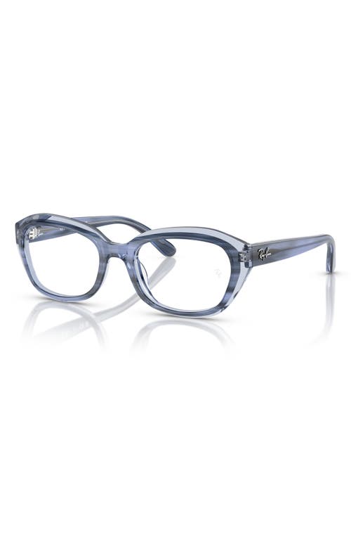 Ray Ban Ray-ban Kids' 48mm Small Irregular Optical Glasses In Striped Blue