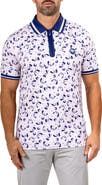 Maceoo Martyr0006 Print Zip Golf Polo