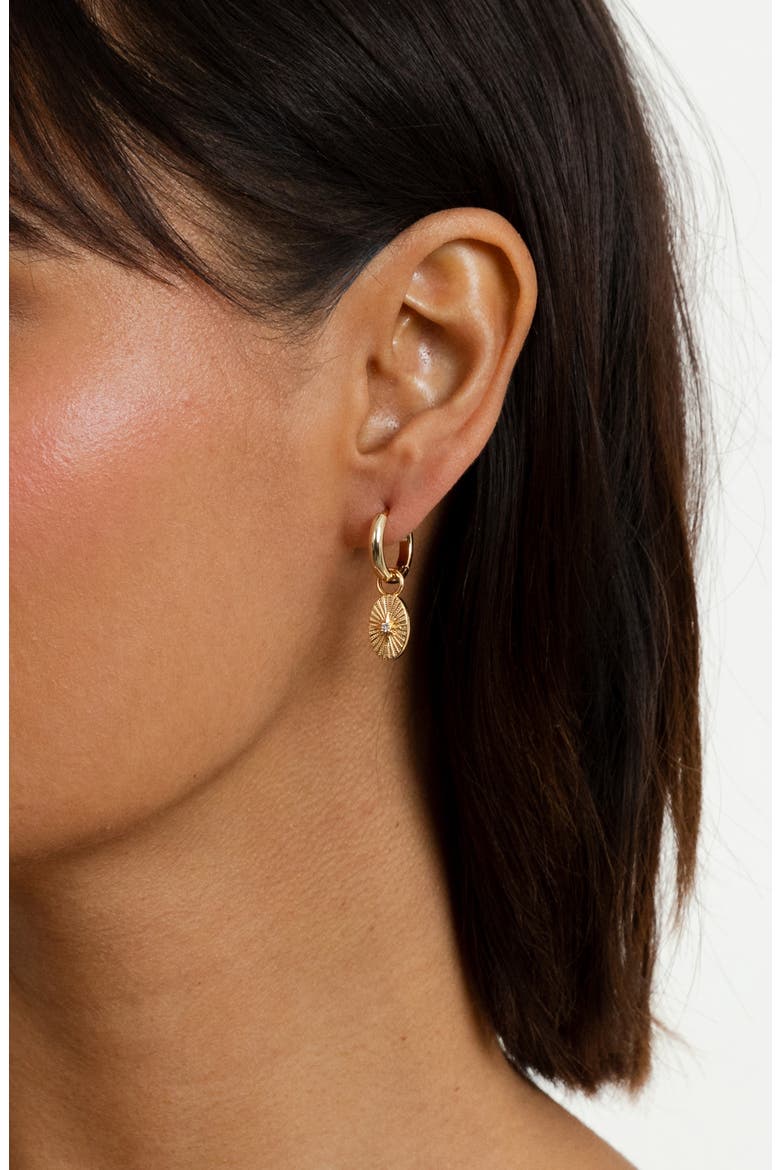 Amanda Huggie Earrings, Alternate, color, GOLD