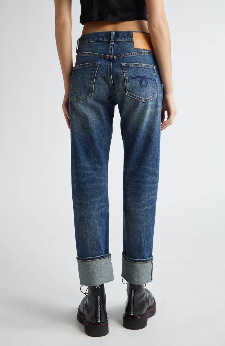 R13 Romeo Cuff Distressed Straight Leg Jeans, Alternate, color, 