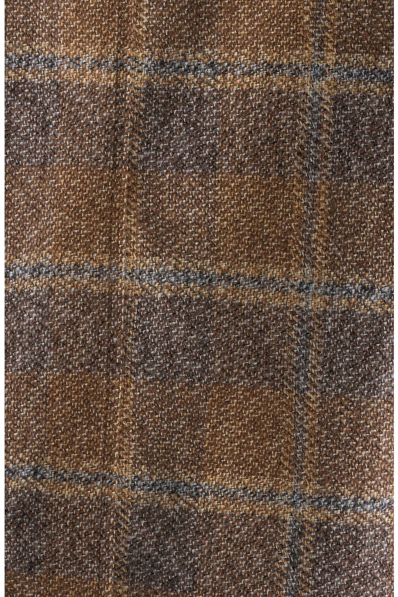 Marled Plaid Shirt Jacket, Alternate, color, BROWN/ NAVY
