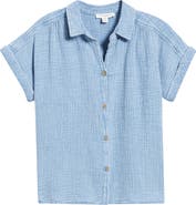 beachlunchlounge Dana Cotton Button-Up Shirt