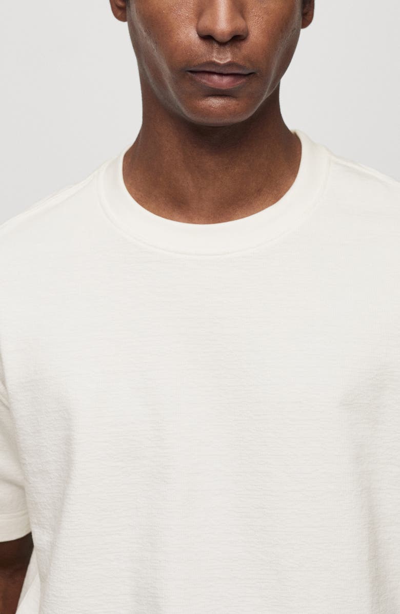 MANGO Relaxed Fit Textured Cotton T-Shirt, Alternate, color, 