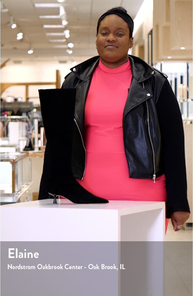 Emilie Pointed Toe Kitten Heel Knee High Boot, sales video thumbnail