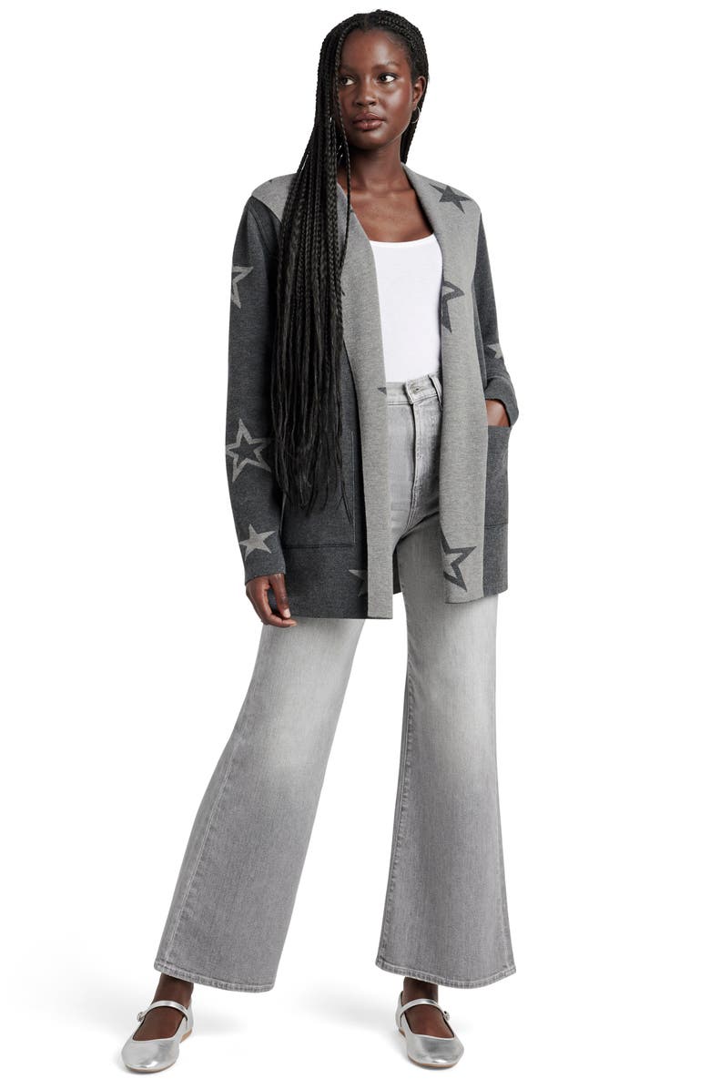 Splendid Sydney Star Print Reversible Open Front Hooded Cardigan, Alternate, color, 