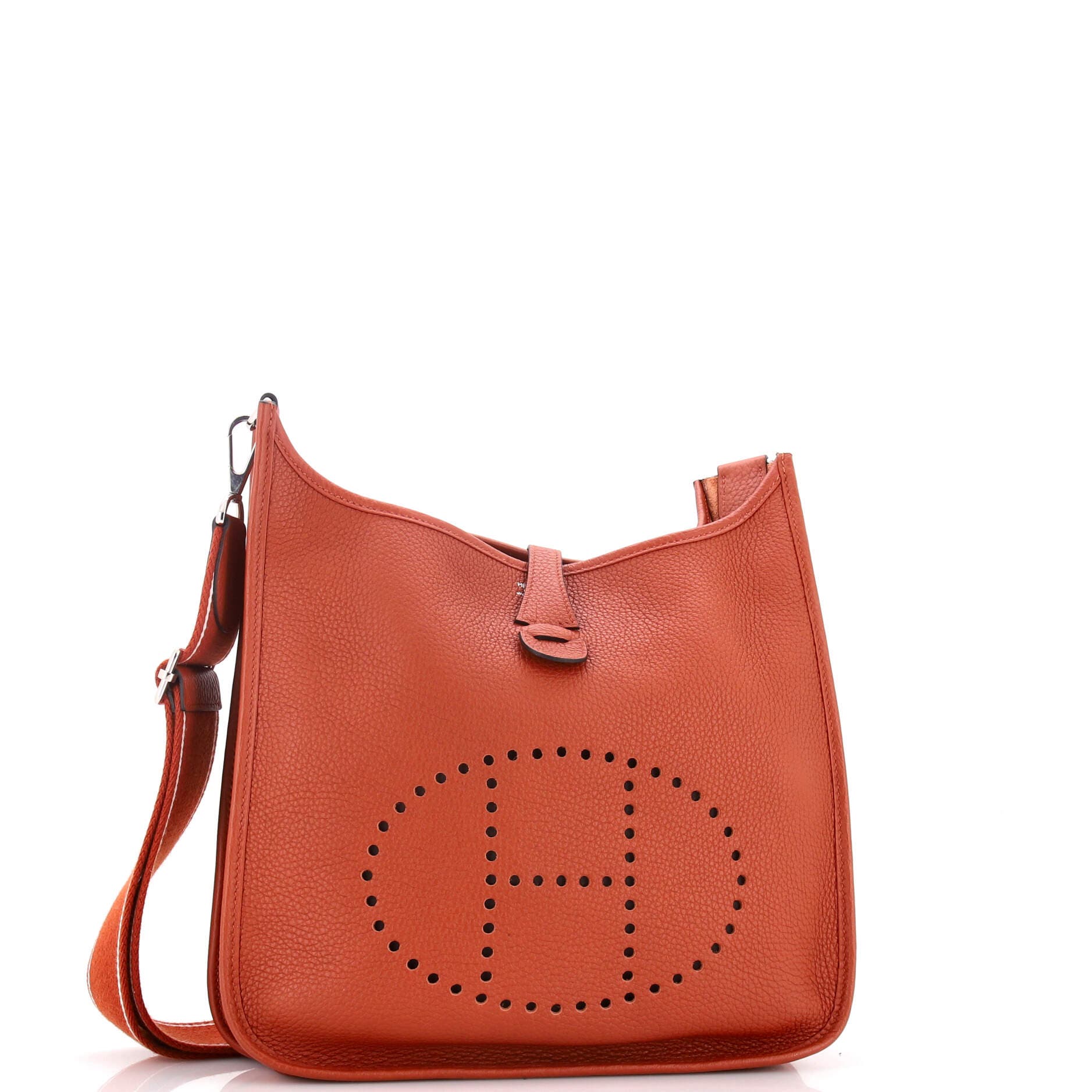 Pre-Owned Hermes Evelyne Bag Gen III Clemence PM, Alternate, color, Brique