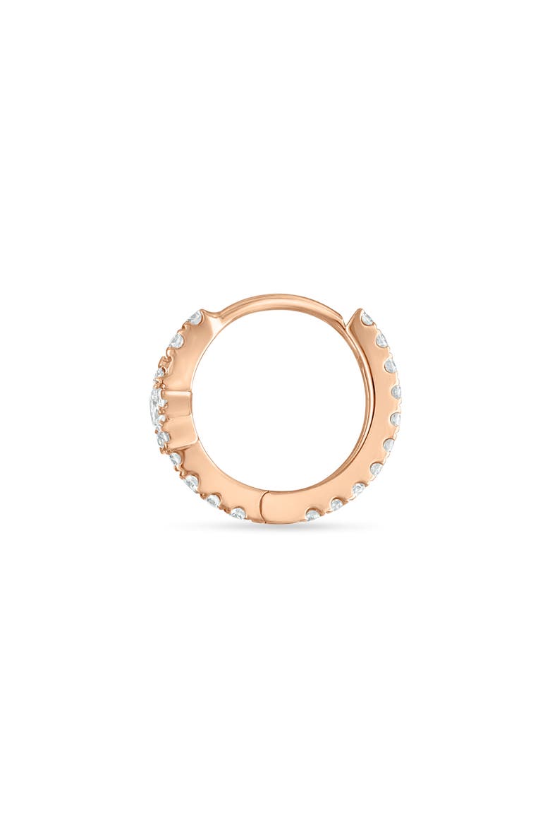 Diamond Star Eternity Single Clicker Hoop Earring, Alternate, color, 18K ROSE GOLD/ DIAMOND