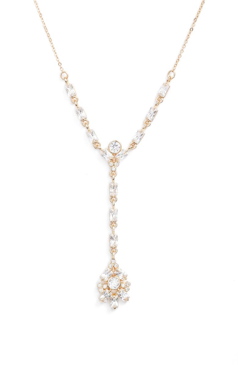 CZ by Kenneth Jay Lane Y-Necklace, Main, color, Gold