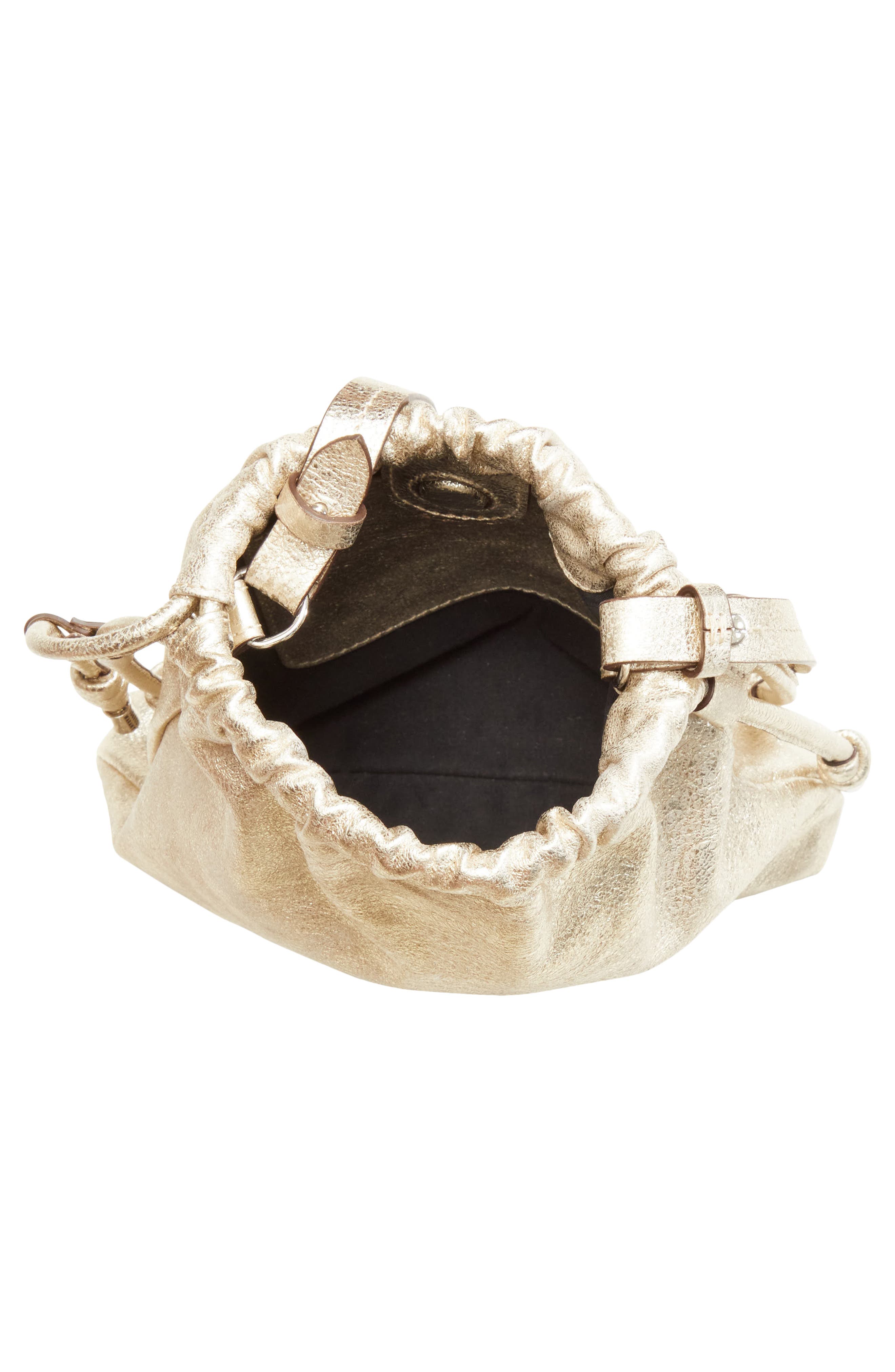 Silven Mini Leather Tote, Alternate, color, LIGHT GOLD