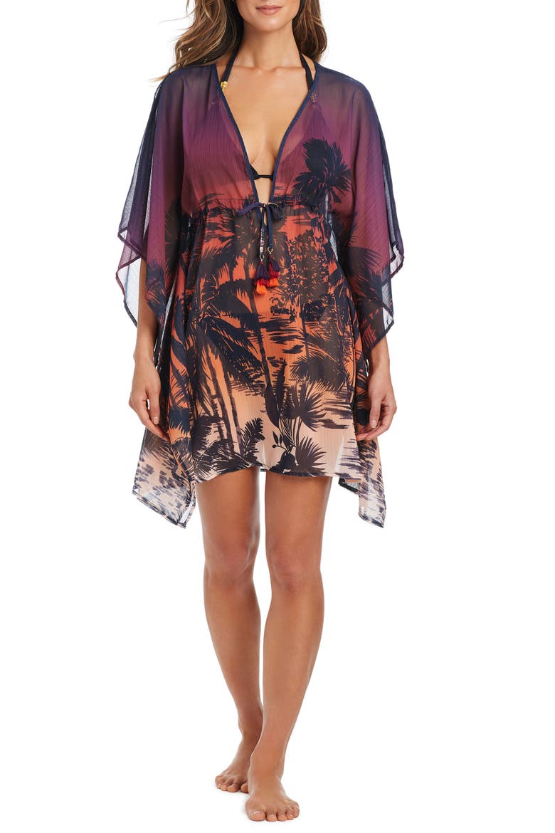 Semisheer Cover-Up Caftan, Main, color, MULTI