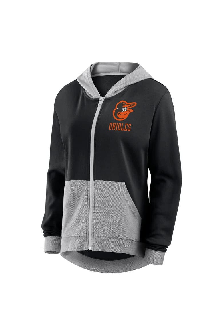 Women's Fanatics  Black Baltimore Orioles Hit It French Terry Full-Zip Hoodie, Alternate, color, Black