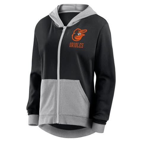 Women's Fanatics  Black Baltimore Orioles Hit It French Terry Full-Zip Hoodie