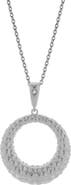 LuvMyJewelry Miravel Sterling Silver 0.01 Ct Diamond Textured Circle Pendant Necklace