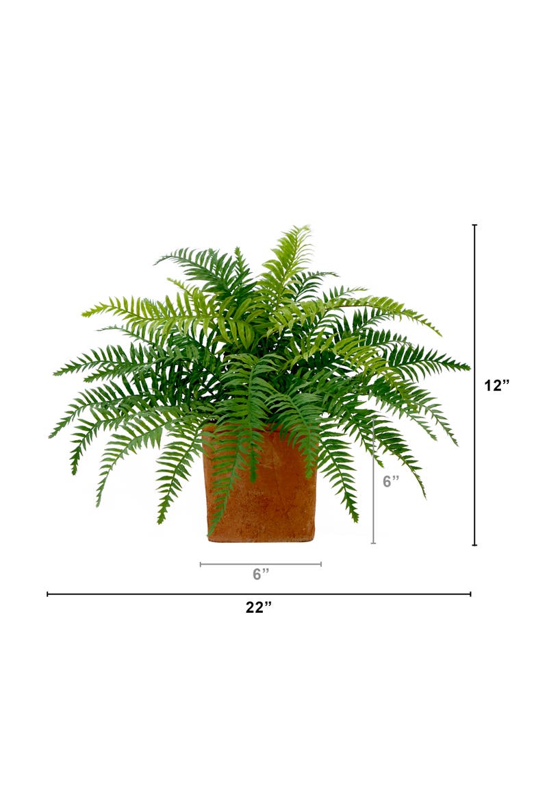 22-in Artificial Fern Plant in Decorative Planter, Alternate, color, Green