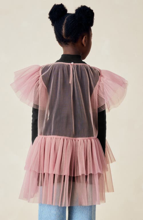 Next Kids' Tiered Sheer Mesh Tunic & Top Set In Pink
