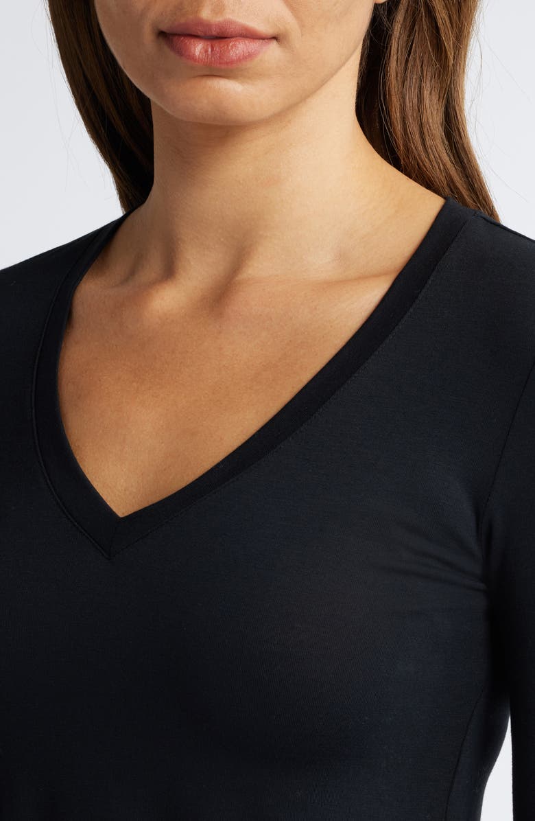 Splendid V-Neck Long Sleeve Tee, Alternate, color, 