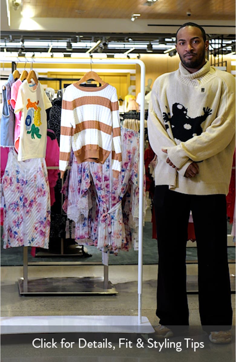 Kids' Stripe Cable Organic Cotton Crewneck Sweater, sales video thumbnail