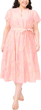 Vince Camuto Abstract Print Fit & Flare Midi Dress