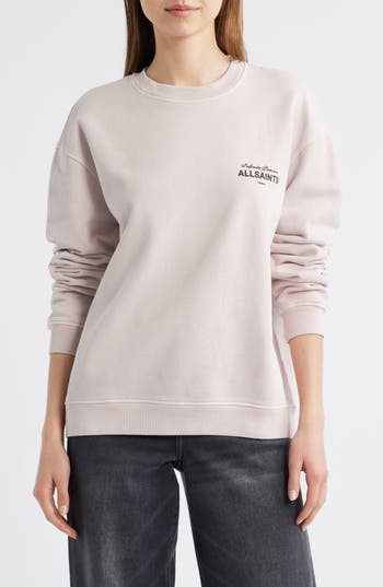 Allsaints Soleil Etta Cotton Graphic Sweatshirt In Pink