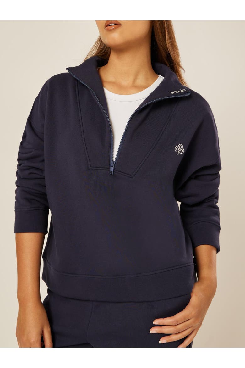 Varsity Athletica Quarter Zip Sweatshirt, Alternate, color, Midnight