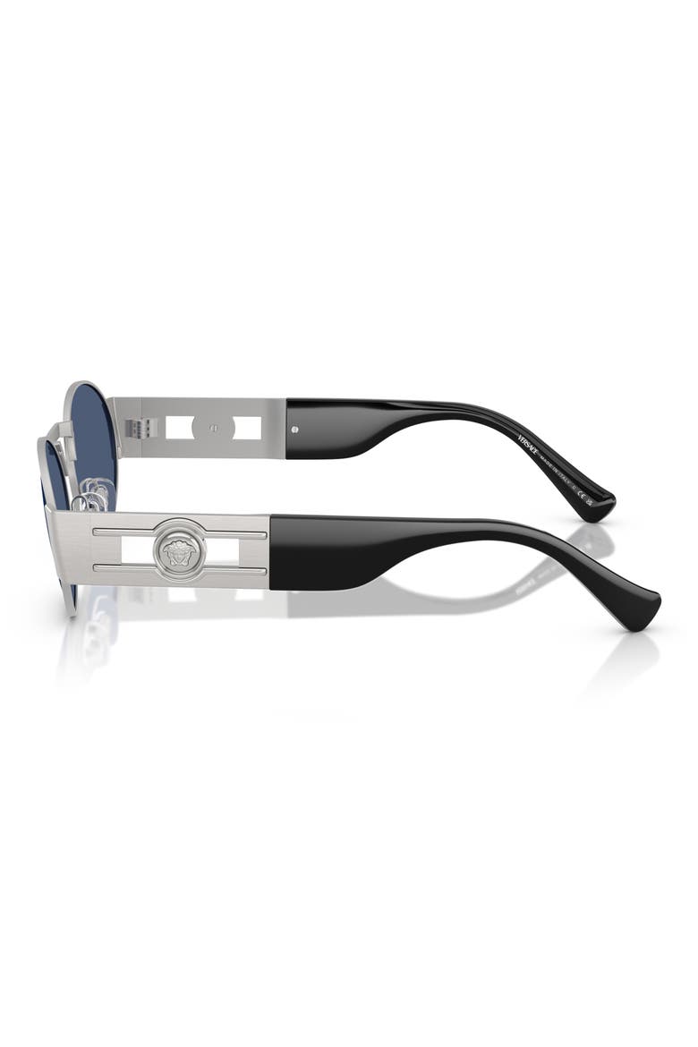 56mm Oval Sunglasses, Alternate, color, SILVER / DARK BLUE
