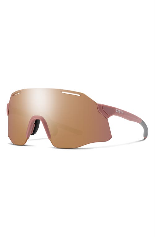 Smith Vert 139mm Chromapop™ Polarized Shield Sunglasses In Matte Chalk Rose/rose Gold