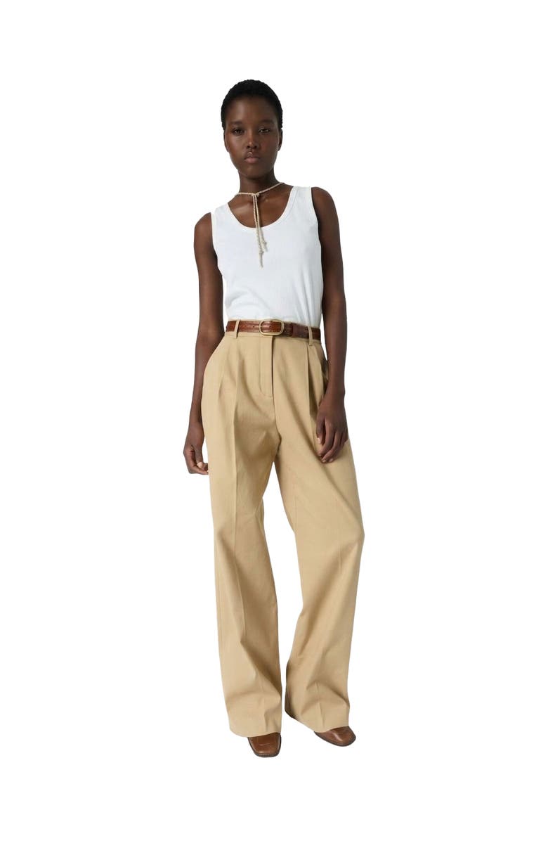 GERARD DAREL Azra High Rise Pleated Trousers, Alternate, color, Camel