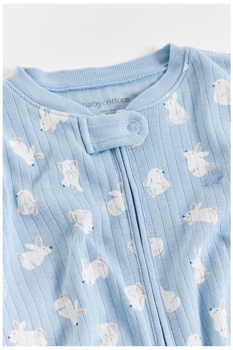 Hoppers Zip Footed Pajama for Infant, Alternate, color, LIGHT-BLUE