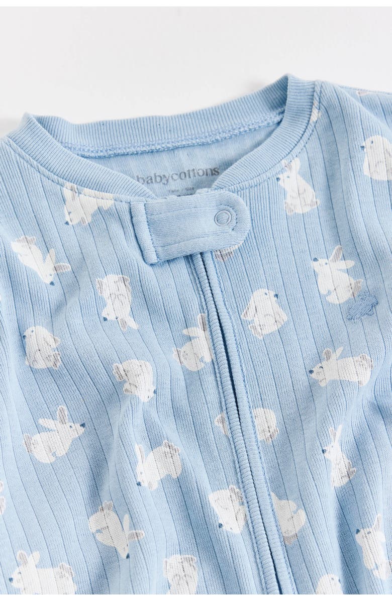 Babycottons Hoppers Zip Footed Pajama for Infant, Alternate, color, Light-Blue