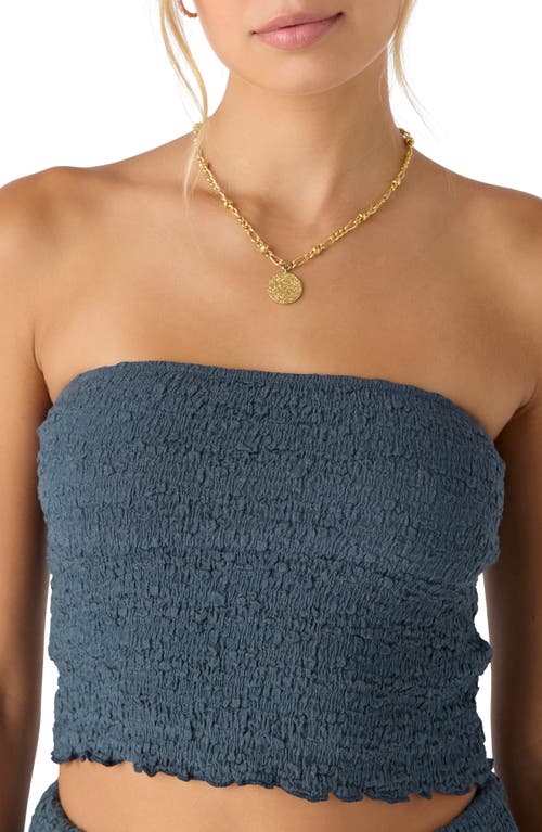 O'neill Terra Smocked Crop Tube Top In Slate