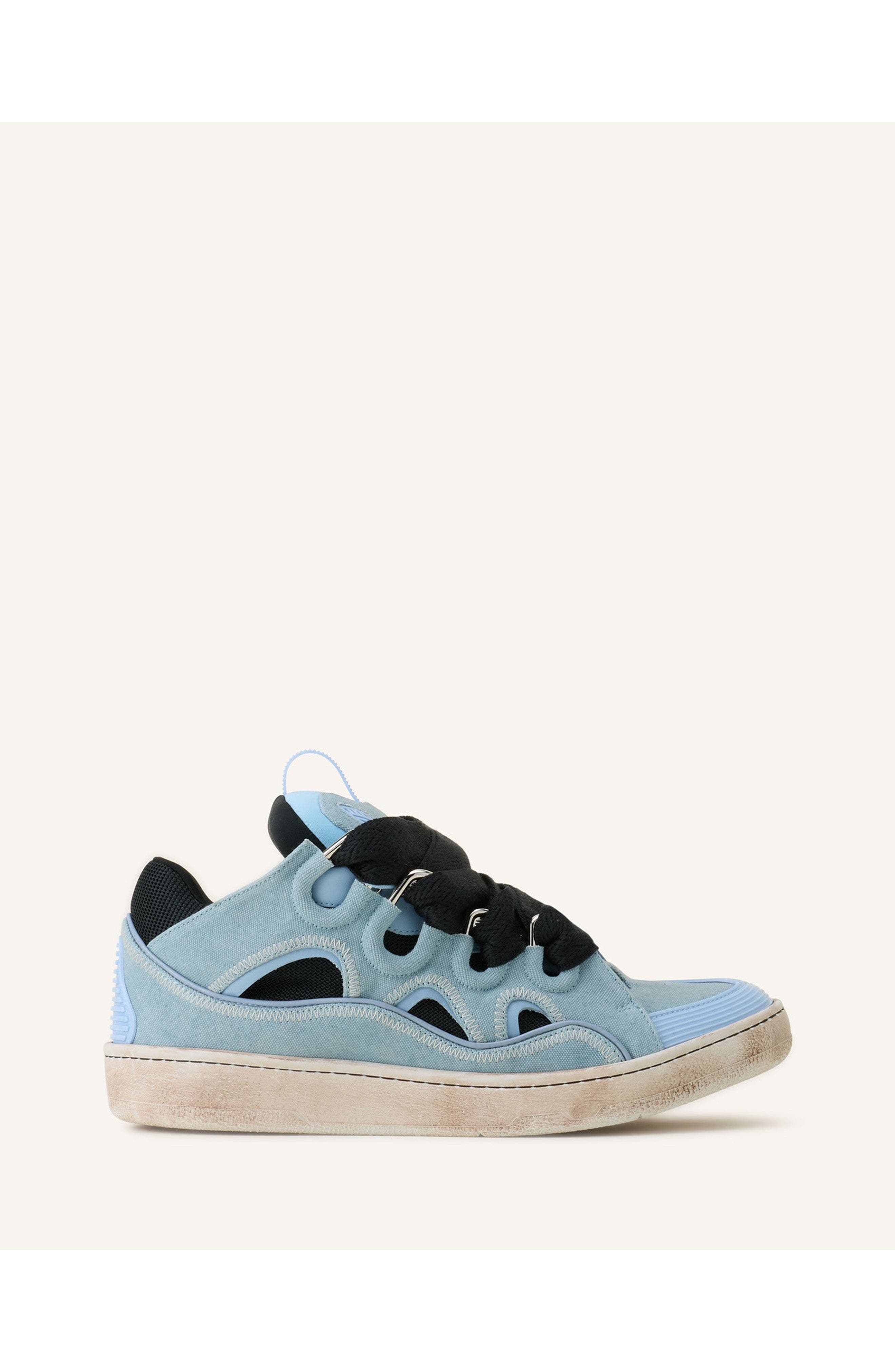 Lanvin Curb Canvas Sneakers, Main, color, Blue/Amber