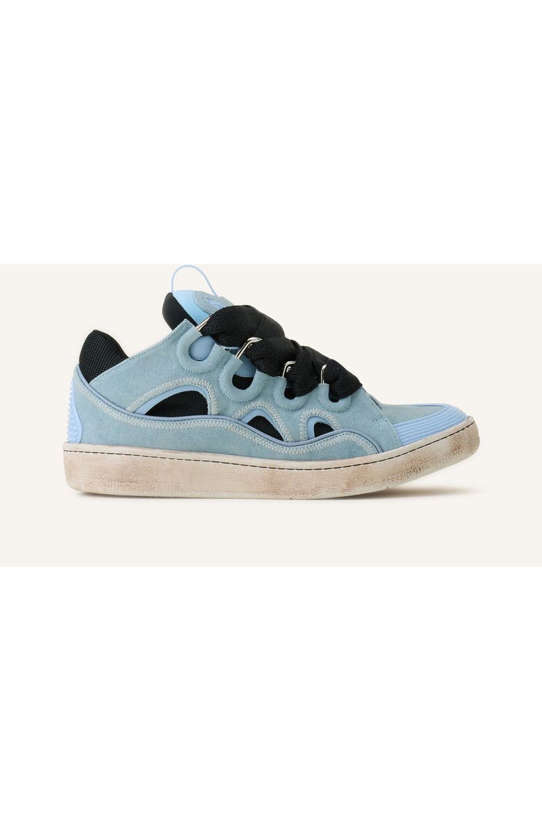 Lanvin Curb Canvas Sneakers, Main, color, Blue/Amber