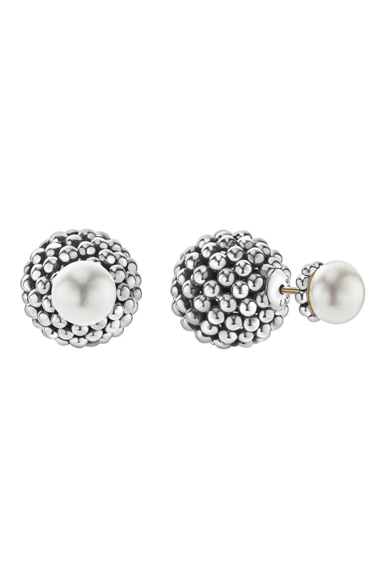 Caviar & Pearl Stud Earrings, Alternate, color, PEARL