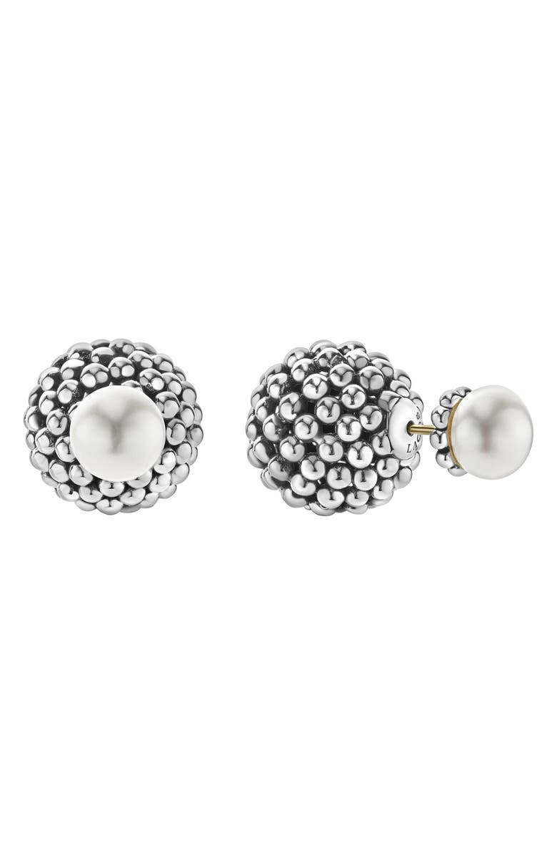 LAGOS Caviar & Pearl Stud Earrings, Alternate, color,