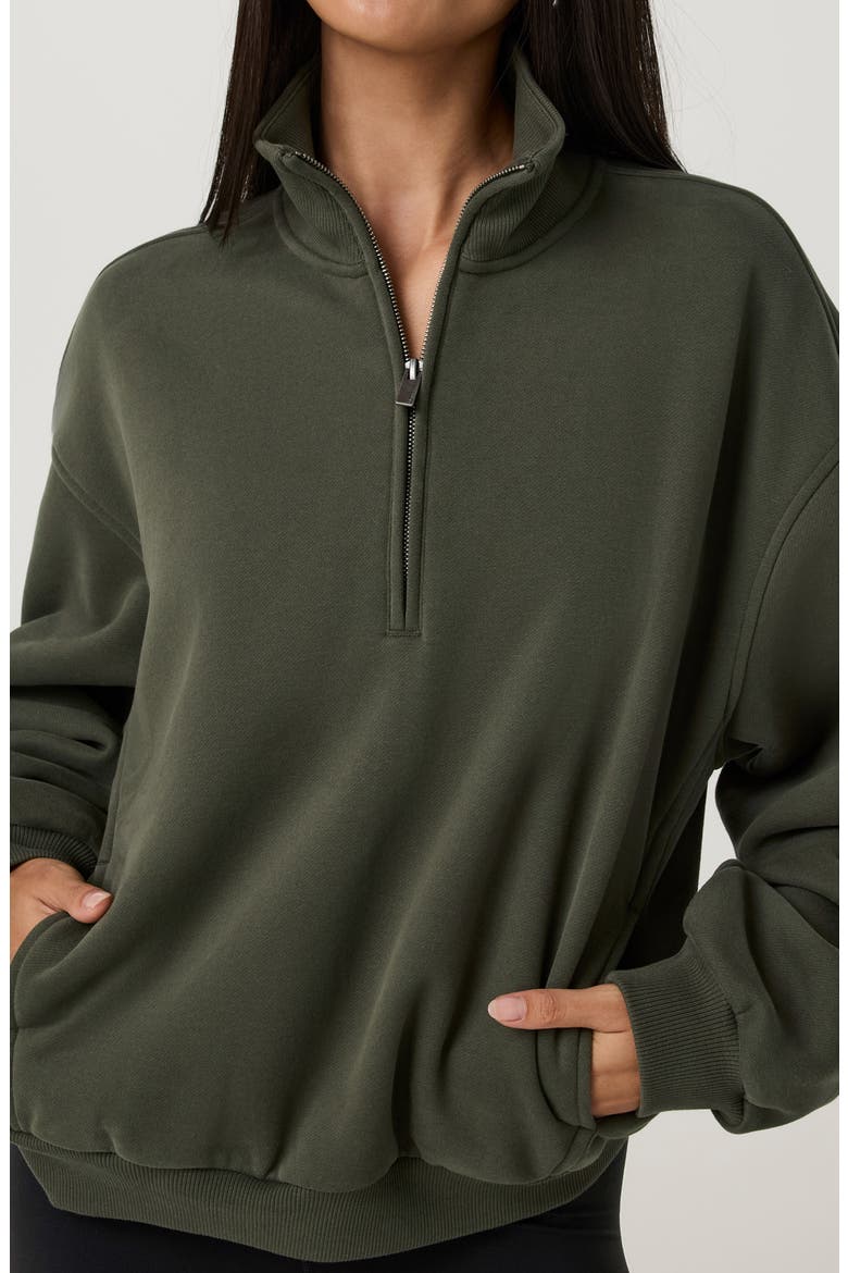 Restore Oversized Half-Zip Pullover, Alternate, color, ARMY