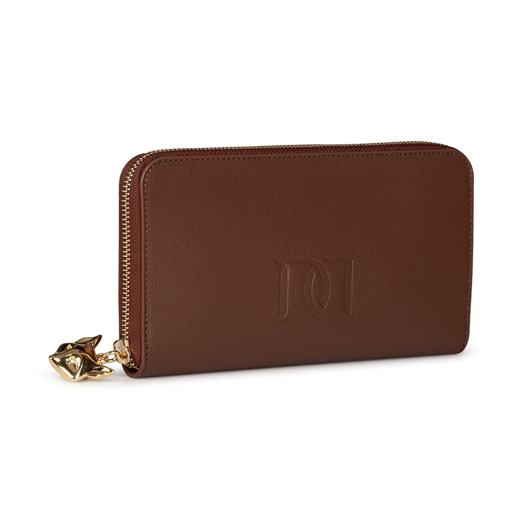 Paris Wallet, Alternate, color, Brown with Gold Wristlet
