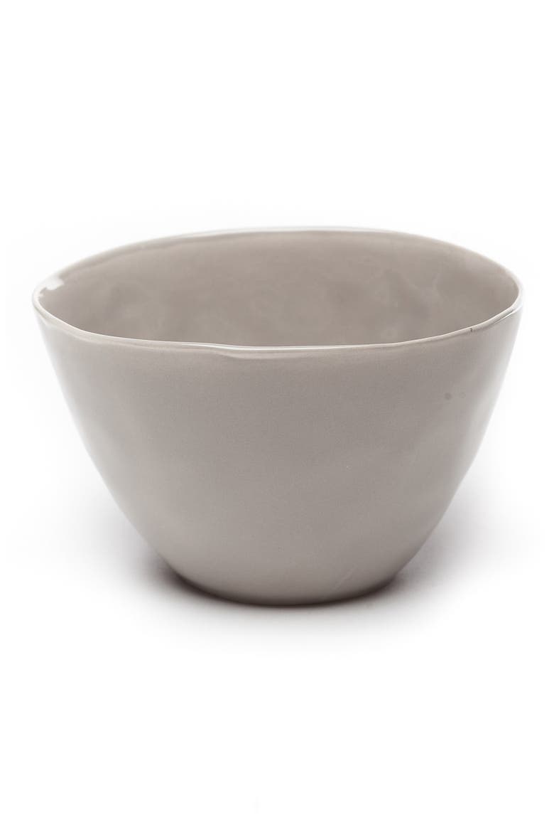 Zestt Sculptured Porcelain Cereal Bowls, Main, color, GREY