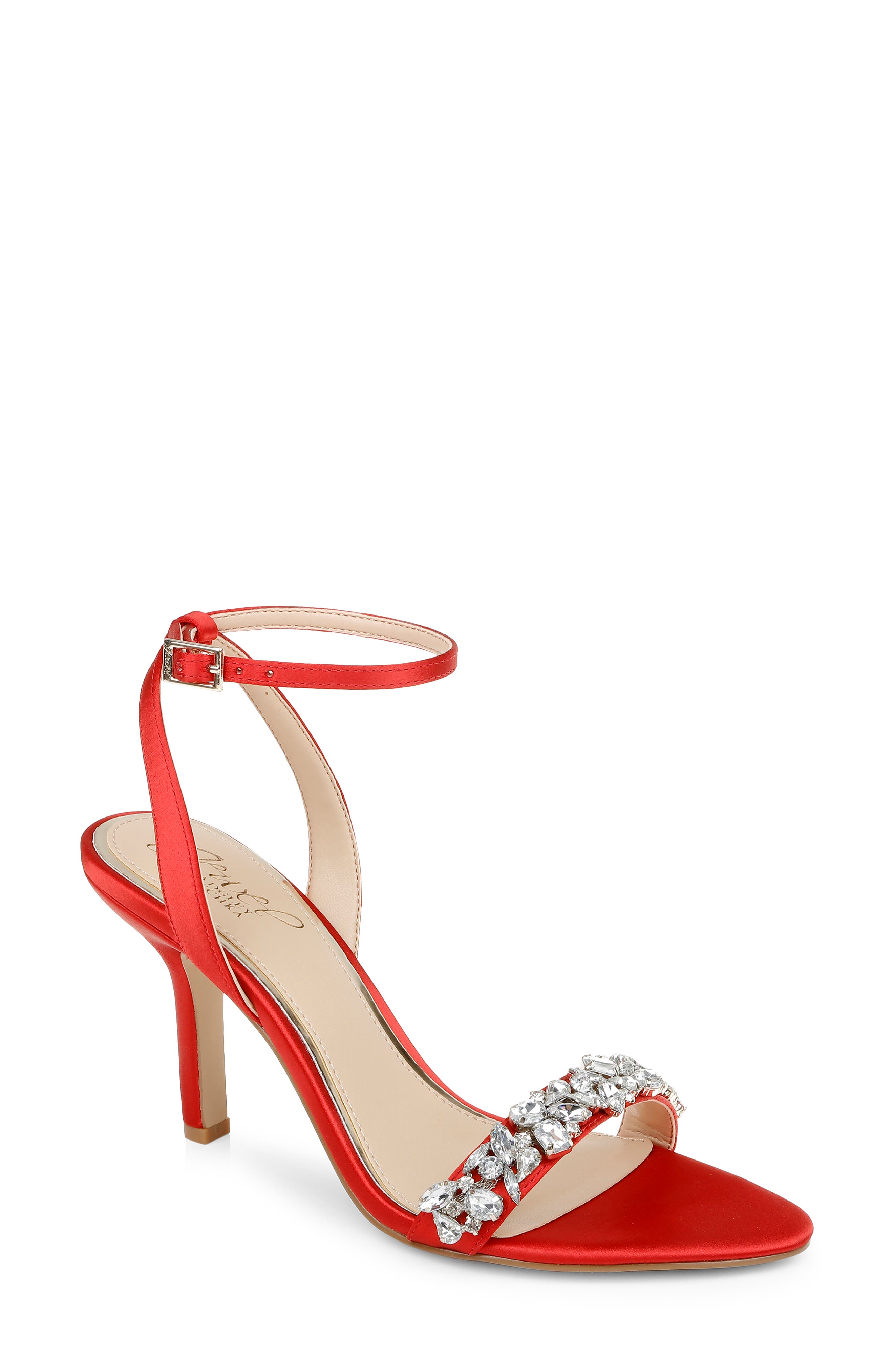 Jewel Badgley Mischka Ojai Crystal Ankle Strap Sandal