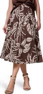 Donna Karan New York Tropical Print Pleated A-Line Skirt