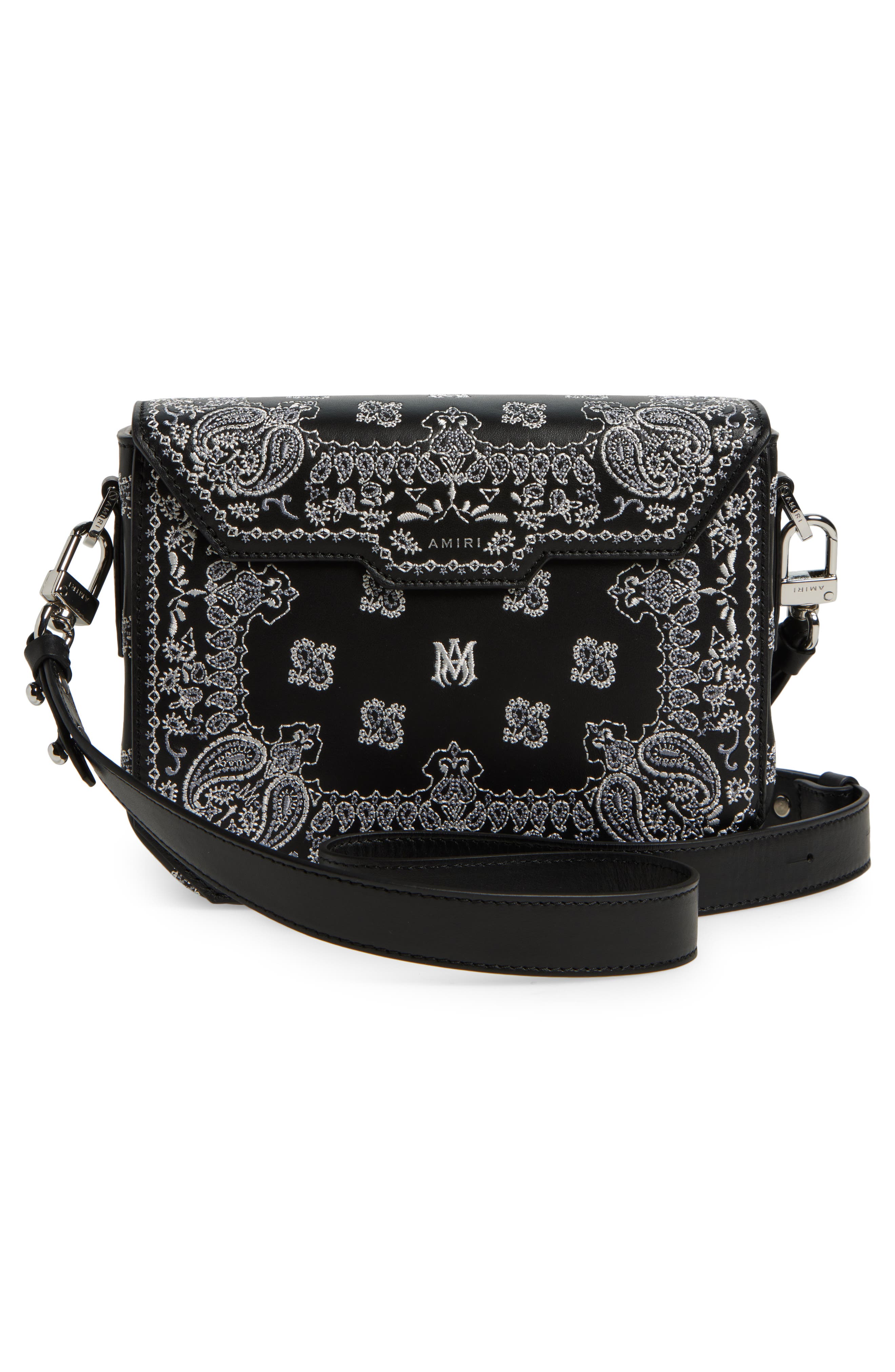 AMIRI Monogram Paisley Leather Crossbody Bag, Alternate, color, 