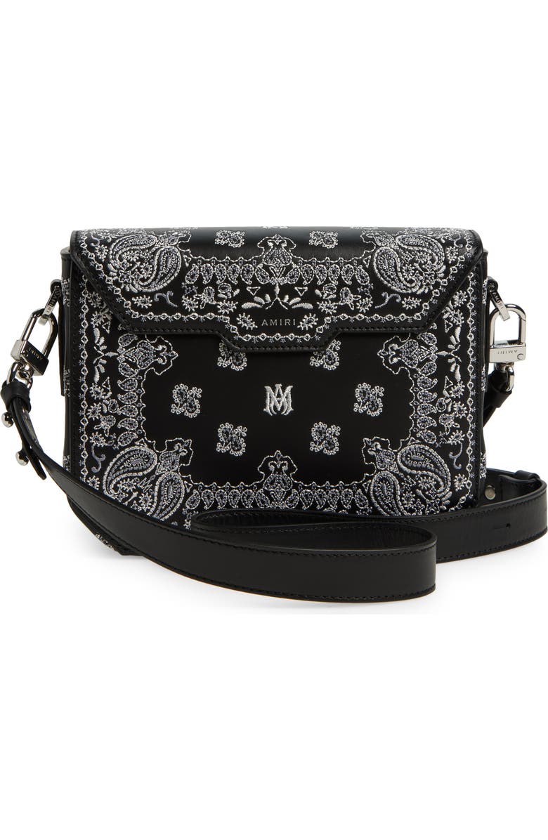 AMIRI Monogram Paisley Leather Crossbody Bag, Alternate, color,