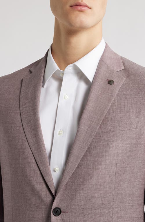Allsaints Ross Slim Fit Mauve Mélange Wool Blend Suit In Purple