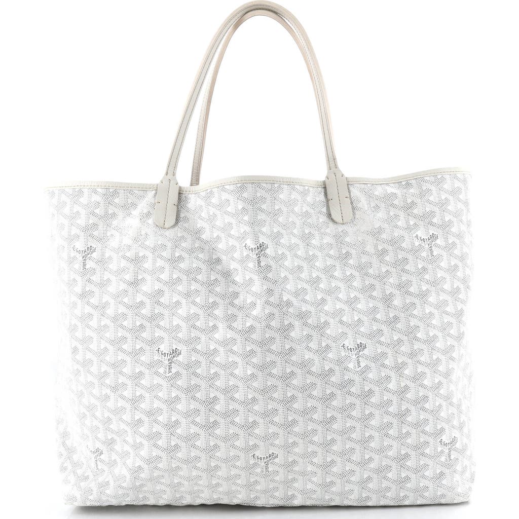Pre-owned Goyard Goyard Saint Louis Tote Coated Canvas Gm In White